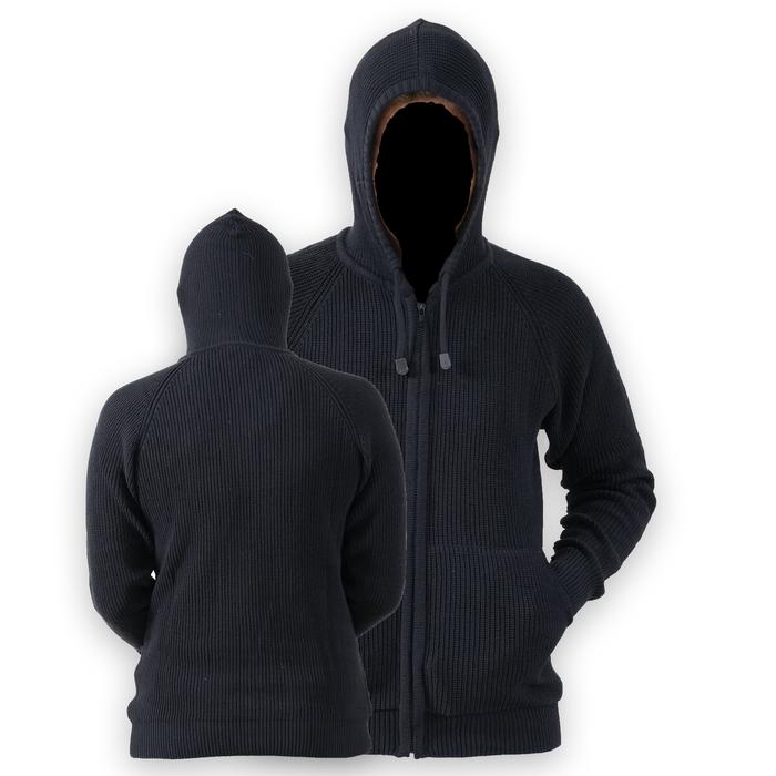 Gambar Sweater rajut pria Elmour resleting hoodie katun tebal - Hitam, L dari Elmour Original Shop undefined Tokopedia