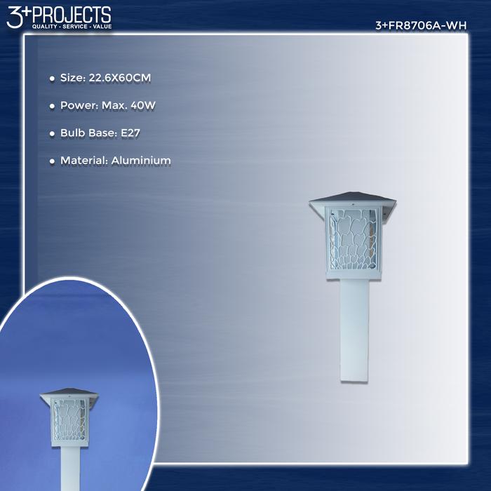 Gambar Lawn Gate Lamp Outdoor / Garden Lamp / Lampu Taman 3+FR8706A-WH - Hitam dari 3plusprojects undefined Tokopedia