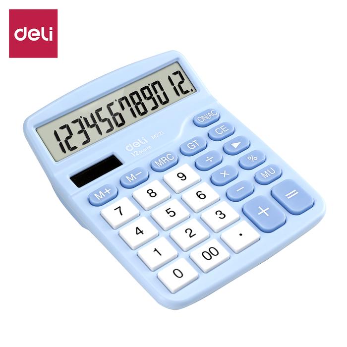 Gambar Deli Kalkulator Meja Desktop Calculator Layar 12Digit Warna Lucu EM221 - Biru dari Deli Stationery Indonesia undefined Tokopedia