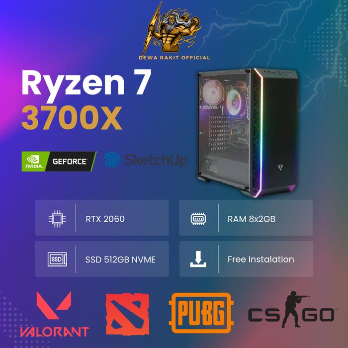 Jual PC Editing + Gaming / Ryzen 7 3700X / RTX 2060 / NVME / HDD 1 TB