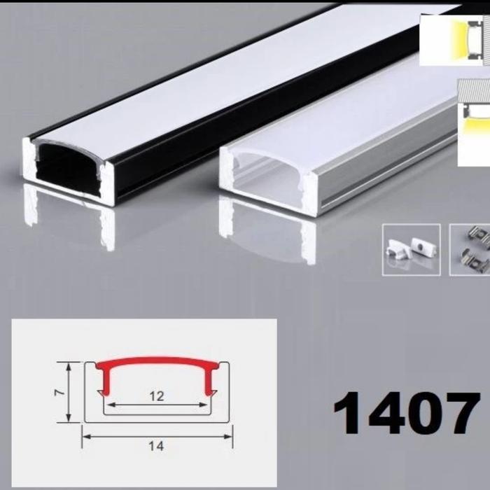 Gambar KAP HOUSING ALUMINIUM LED STRIP/DUDUKAN LED STRIP/LED STRIP 1meter - 1407 hitam dari Grand Lite Electric undefined Tokopedia