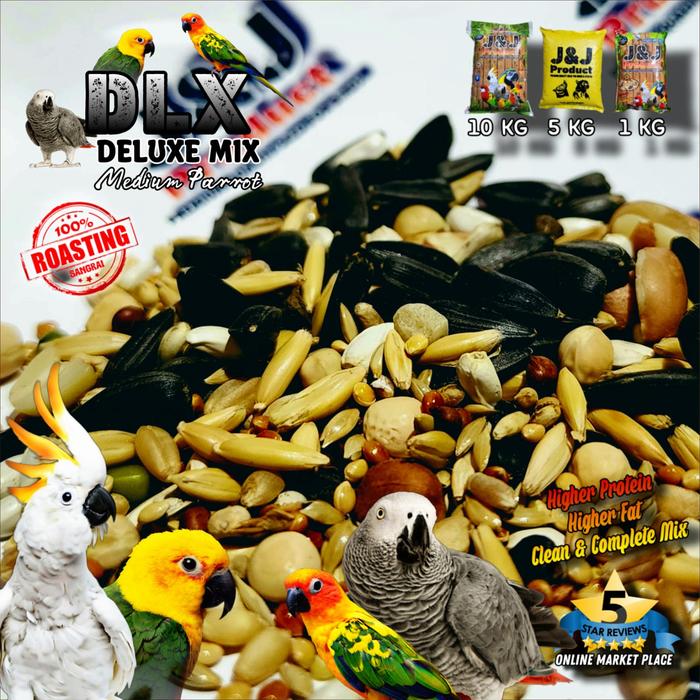 Gambar JnJ DELUXE MIX 1kg / Pakan Burung Paruh Bengkok Medium & Large parrot dari Bintaro Parrot undefined Tokopedia