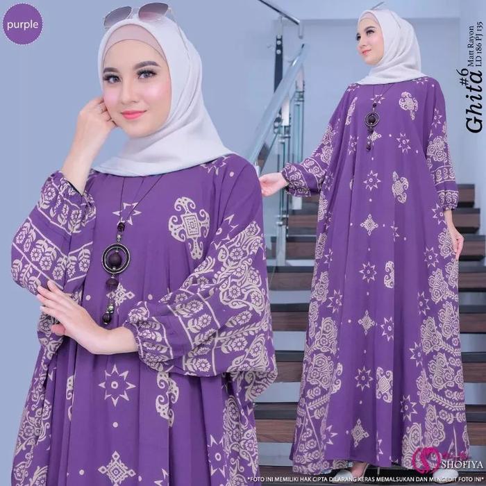 Gambar GROSIR/ GAMIS KAFTAN HOSHI |TERBARU DRESS SUPER JUMBO LD 150 DASTER BA - purple, All Size dari Gallery Kantiz undefined Tokopedia