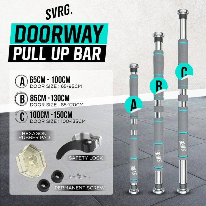 Gambar Svarga Wall Mounted Pull Up Bar - Chin Up - Muscle Up – Fitness&Gym - PullUp 65-100cm, Pull Up Bar dari SVRG Store undefined Tokopedia