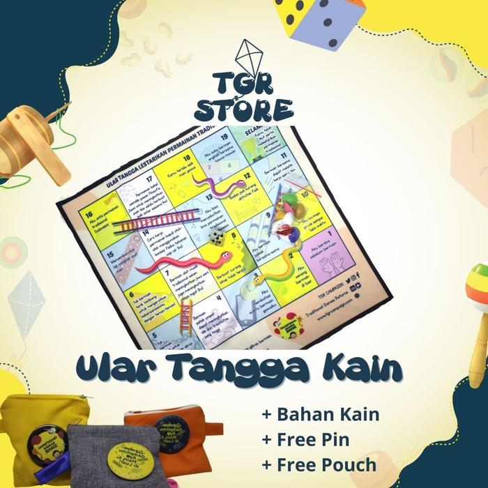 Gambar Kain Board Game Permainan Tradisional (Ular Tangga, Damdas, Surakarta) - Ular Tangga dari Traditional Games Returns undefined Tokopedia