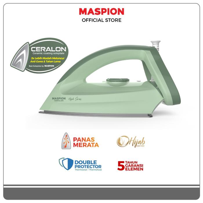 Gambar Setrika Maspion HA 365 Hijab Ceramic Coating Gosokan Dry Iron HA-365 - SETRIKA AJA, PACKING EXTRA dari Toko Lima_NEW undefined Tokopedia
