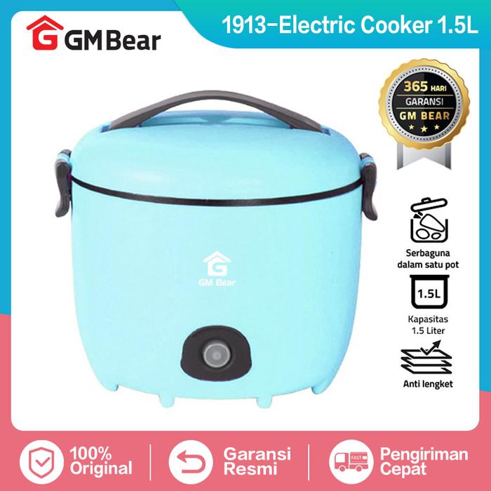 Gambar GM Bear Rice Cooker/Panci Listrik 2in1 P0437 - Electric Cooking Pot - 1913-Biru dari GM Bear undefined Tokopedia
