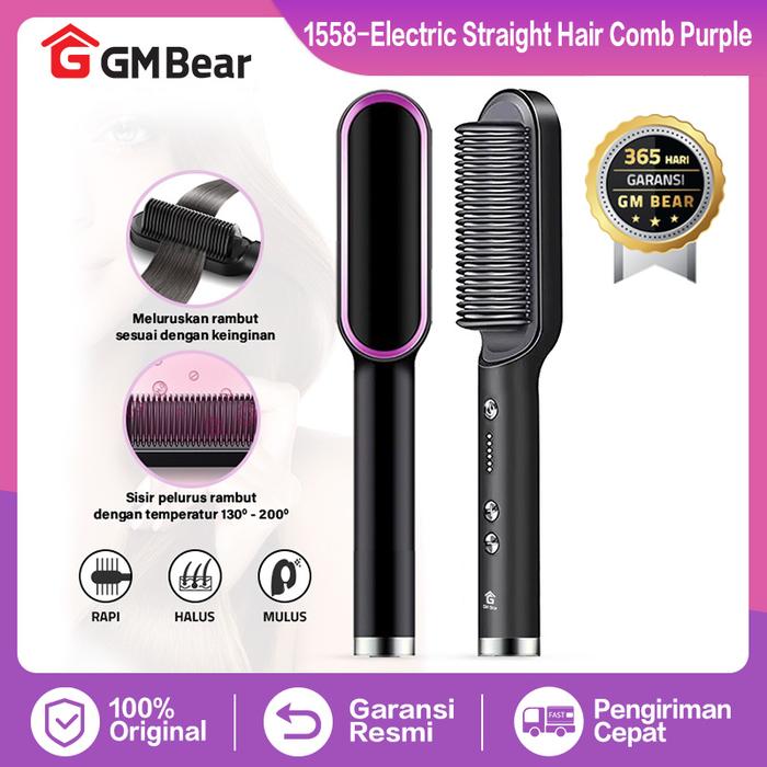 Gambar GM Bear Alat Catokan Sisir Pelurus Rambut P0291 - Electric Hair Comb - 1558-Ungu dari GM Bear undefined Tokopedia