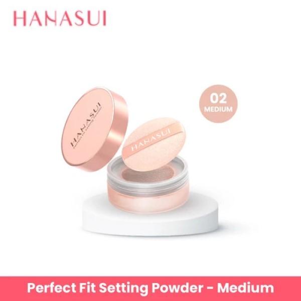 Gambar HANASUI Perfect Fit Setting Powder 12gr | Bedak Tabur Loose Powder - 02 MEDIUM dari yuone store OL undefined Tokopedia