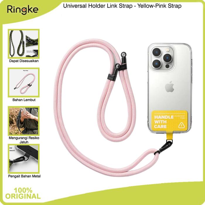 Gambar Ringke Compatible For Holder Link Strap Tali Tempat Gantungan Shoulder Neck Lanyard Metal Handphone - YLW-Pink Strap dari muvit-OfficialStore undefined Tokopedia