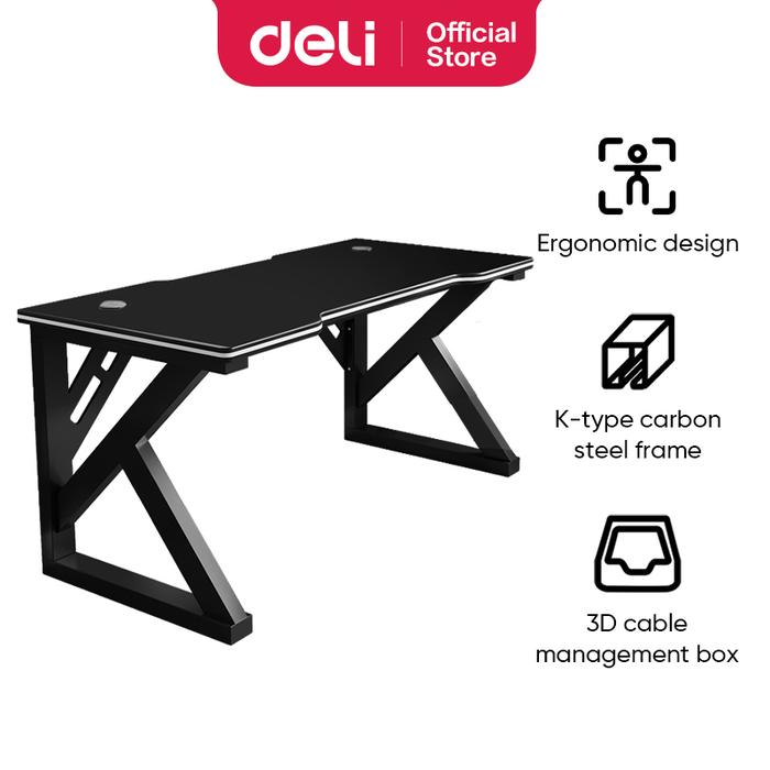 Gambar Deli Meja Gaming / Meja Komputer / Gaming Table Hitam Box Kabel E915X - 100 cm dari Deli Stationery Indonesia undefined Tokopedia