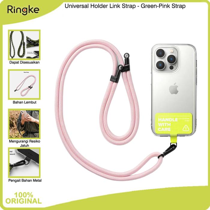 Gambar Ringke Compatible For Holder Link Strap Tali Tempat Gantungan Shoulder Neck Lanyard Metal Handphone - GRN-Pink Strap dari muvit-OfficialStore undefined Tokopedia