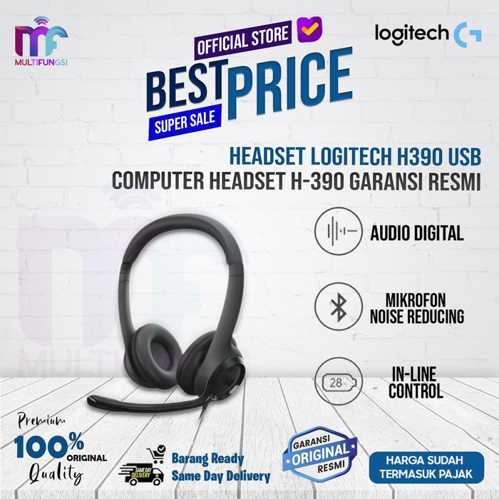 Gambar Head set LOGITECH H390 USB Computer Headset H-390 Garansi Resmi - BLACK dari Multifungsi Online undefined Tokopedia