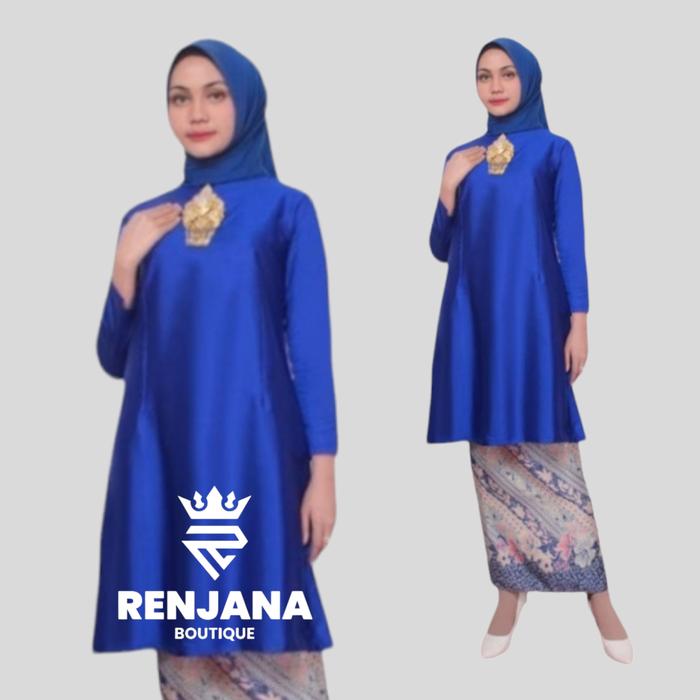 Gambar setelan baju kurung melayu - Biru, XXL dari Aillen Fashion undefined Tokopedia