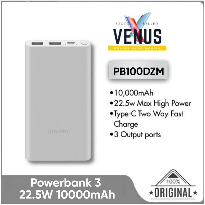 Gambar Xiaomi Powerbank 3 10000mAh mi Power Bank 3 22.5W Type-C Fast Charge - Silver dari Venus Mobile undefined Tokopedia
