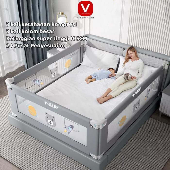 Gambar Bedrail Baby Bed Rail Safety Guard Bedguard Fence Extra Berkualitas - Grey T. 105cm, Panjang 120cm dari grosir indo javanesia undefined Tokopedia