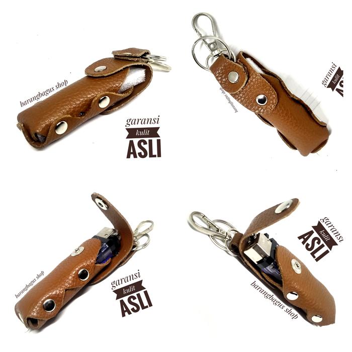 Gambar Gantungan Aksesories Kunci tempat slot Korek Api kulit asli - Cokelat dari barangbagus shop undefined Tokopedia