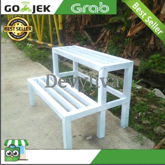 Gambar Rak pot bunga dari baja ringan - Putih dari Devylivashop undefined Tokopedia