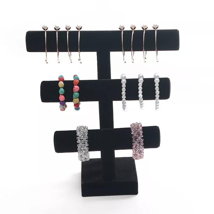 Gambar Pajangan Gelang Display Gelang Beludru Rak Aksesoris - Merah, 1 susun dari Rukurukucrafting undefined Tokopedia