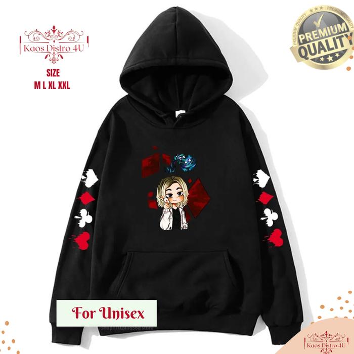 Gambar Hoodie Chishiya alice in borderland chishiya - Hodie Unisex Anime - Hitam, XL dari KAOS DISTRO 4U undefined Tokopedia