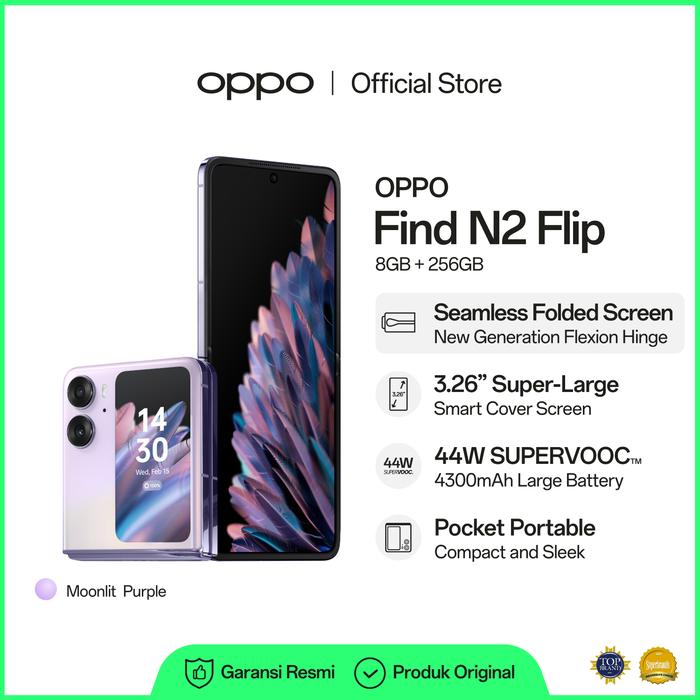 Gambar OPPO Find N2 Flip 8GB/256GB Smartphone (Garansi Resmi) - Purple dari OPPO Store Indonesia undefined Tokopedia