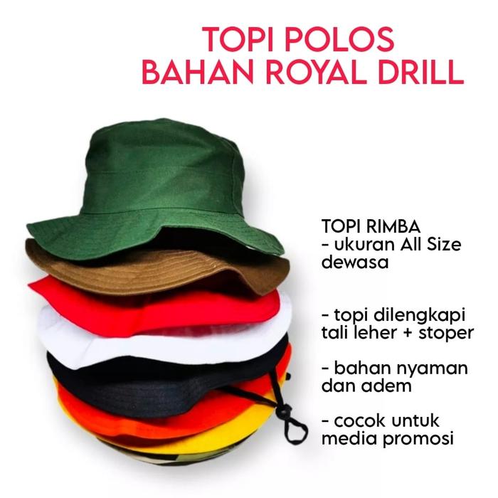 Gambar TOPI RIMBA PROMOSI/TOPI RIMBA BORDIR LOGO DESIGN BEBAS - POLOSAN dari CITRA PROMOSINDO_NEW undefined Tokopedia