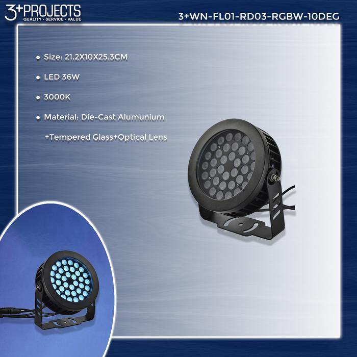 Gambar 3Plus - Lampu Taman LED/Lampu Tembak Flood Light 36W RGB & Warm White - 10 Degree dari 3plusprojects undefined Tokopedia