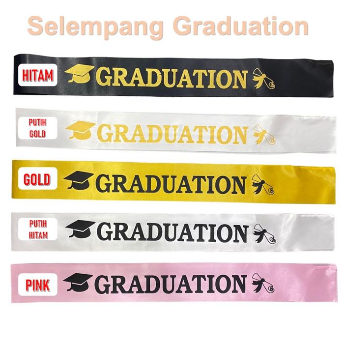 Gambar Selempang Happy Birthday Sash Graduation Slempang Bridal Shower - GRADUATION PINK dari Mynoona Toona undefined Tokopedia