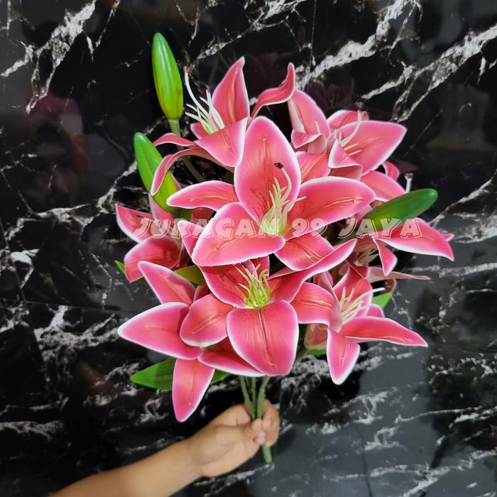 Gambar Bunga Lily Tiger k11 Latex real touch hias dekorasi - Pink fanta dari JURAGAN 99 JAYA undefined Tokopedia