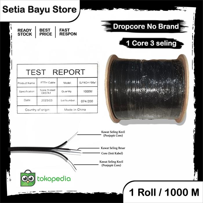 Gambar Kabel Dropcore 1 Core Fiber Optik 1000 Meter Kabel FO 1 Core 1Km - No Brand dari Setia Bayu undefined Tokopedia
