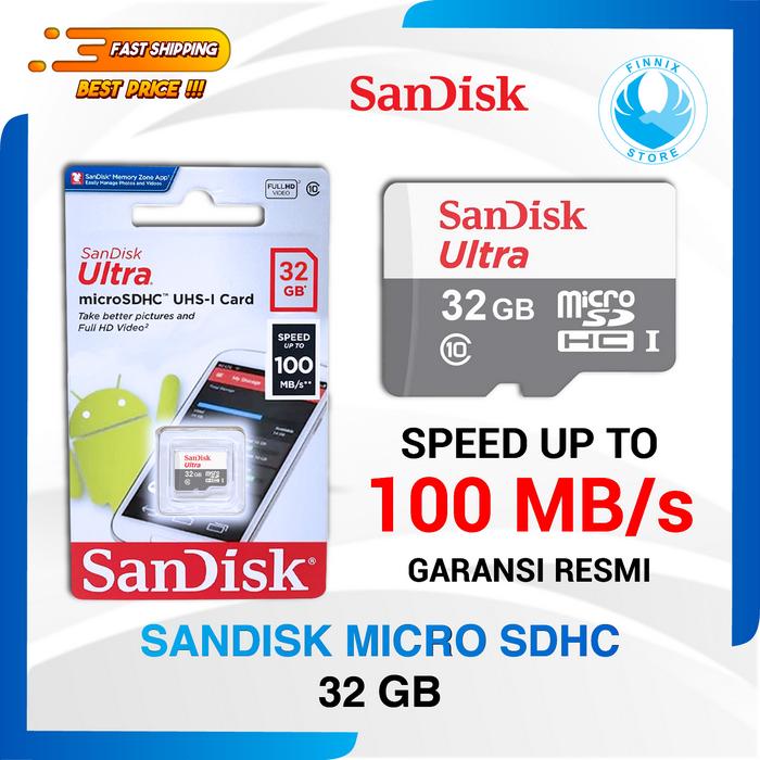 Promo SanDisk 32GB Ultra MicroSDHC Speed Up To 80MB/s Class 10
