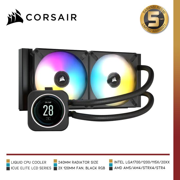 Promo CORSAIR iCUE H100i ELITE LCD Display Liquid CPU Cooler Cicil