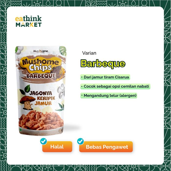 Gambar Mushome Chips Camilan Sehat Keripik Jamur Pedas 80 gr - Barbeque dari Eathink Market undefined Tokopedia