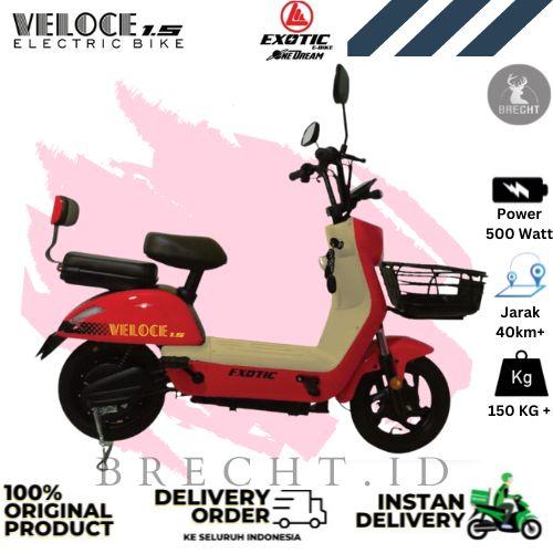 Gambar Sepeda Listrik Exotic Veloce 1.5 E Bike 500 Watt - Peach Red dari BRECHT.ID OFFICIAL STORE undefined Tokopedia