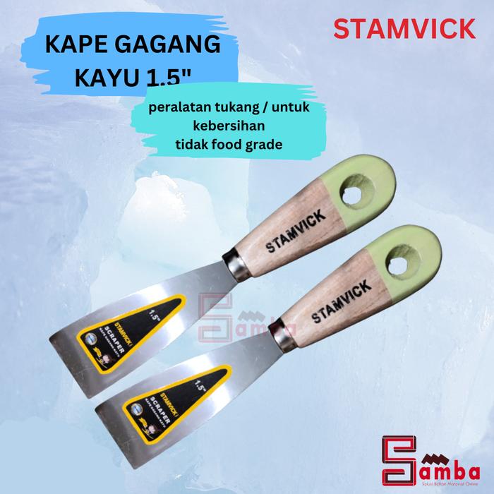 Gambar Kape gagang kayu stamvick | kape besi | kape gagang tukang / scrap - 1,5 inch dari SAMBA undefined Tokopedia