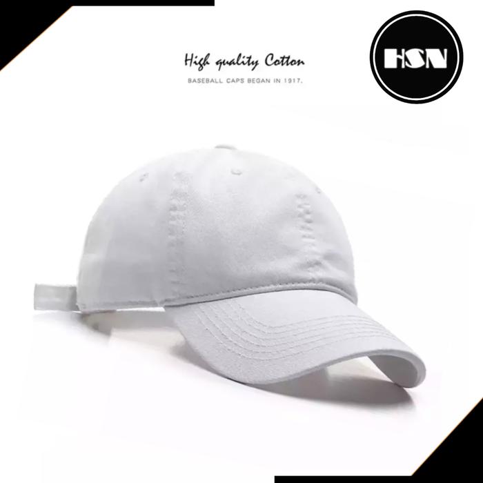 Gambar Topi polos pria original baseball - Putih dari HSN_collection undefined Tokopedia