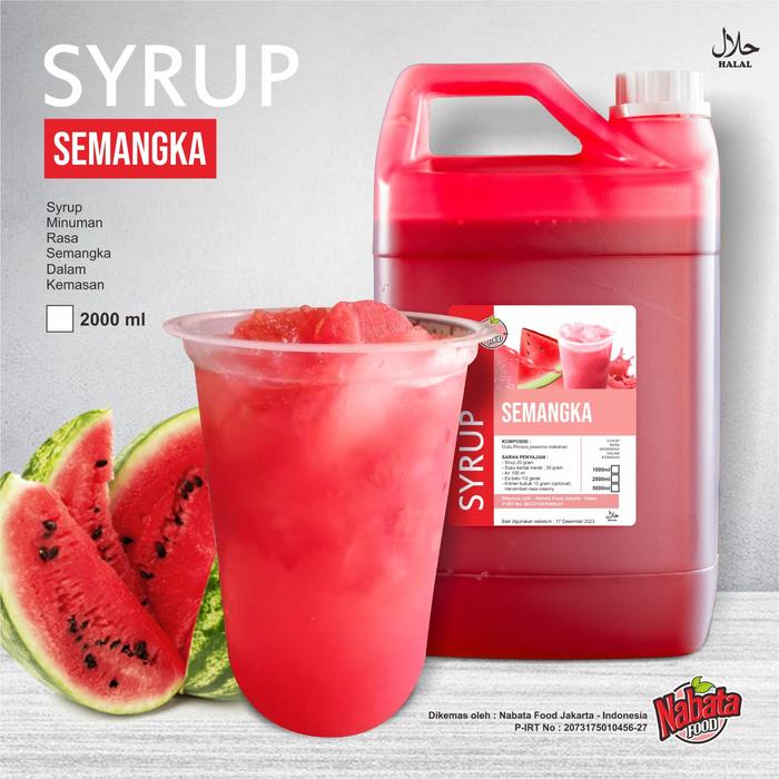 Gambar Sirup Es Semangka Ala India 2 liter dari Nabata Drink undefined Tokopedia