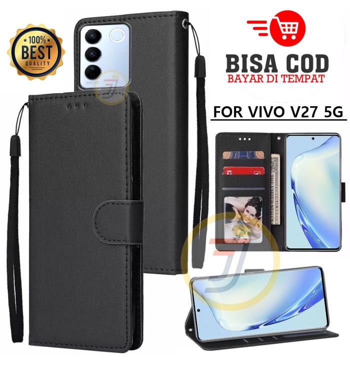 Gambar Flip Case Dompet Vivo V27 5G Case Wallet Kulit Casing Dompet Premium - Hitam dari Java Acc Store undefined Tokopedia