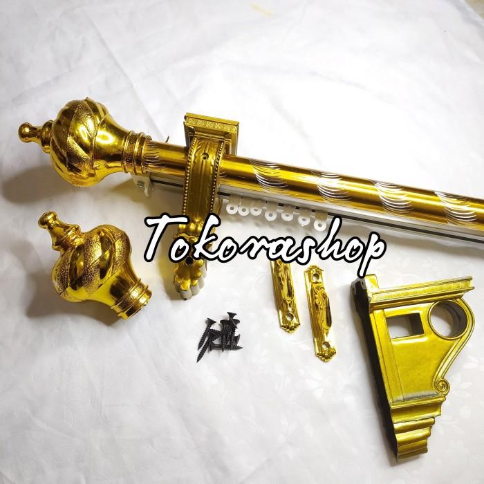 Gambar Tokora Satu Set Tiang Gorden NB Polos Pintu Jendela Ukuran 50-200 cm - Gold, 50 dari tokora_shop undefined Tokopedia