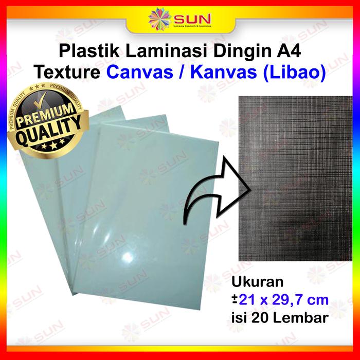 Gambar Plastik Laminasi Dingin Tebal A4 - KANVAS - Canvas Libao dari Sun Indonesia undefined Tokopedia