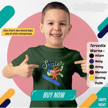 Gambar Kaos Distro Anak Cowo Motif Gurita Octopus Keren Combed 30s Premium - Putih, 2-4 TAHUN dari Luceros Eternos undefined Tokopedia