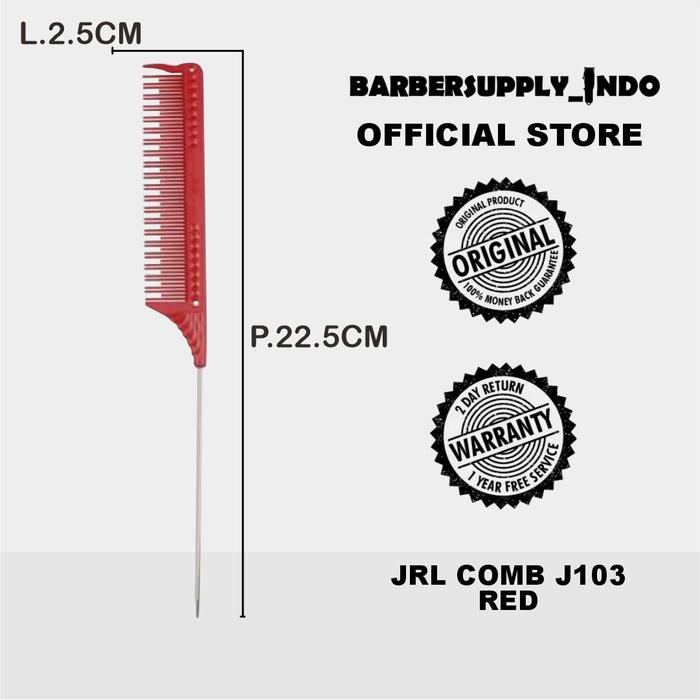 Gambar JRL TEASING COMB SISIR POTONG TULANG SISIR EKOR PARTING J103 - Merah dari Barbersupplyindo undefined Tokopedia