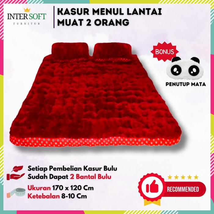 Gambar Kasur Bulu Rasfur Tebal 8 Cm Isi Dracron Bonus 2 Bantal 170x120x8 Cm - Maron dari InterSoft undefined Tokopedia