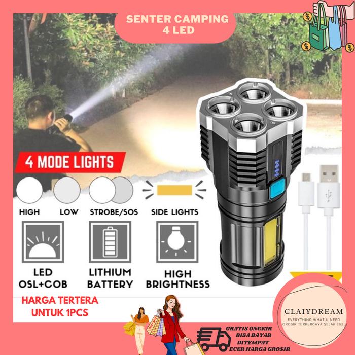 Gambar CLAIYDREAM SENTER CAMPING 4LED COB + LIGHT SUPER TERANG L-S03 dari CLAIYDREAMSTORE undefined Tokopedia