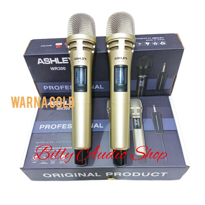 Gambar Mic Wireless Ashley WR 300 Original Produk - Gold dari Billy Audio undefined Tokopedia