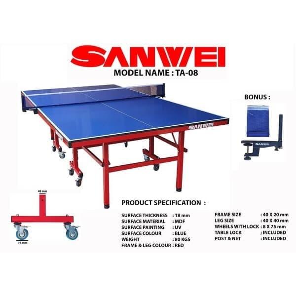 Jual Tenis Meja Pingpong SANWEI TA 08 Table Tennis Original Kota