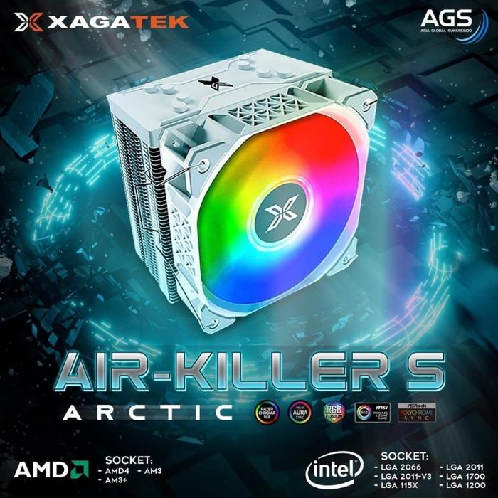 Gambar XAGATEK AIR KILLER S - Air CPU Cooler for Intel & AMD by Xigmatek - Arctic Edition dari Duta Mandiri Infokom undefined Tokopedia