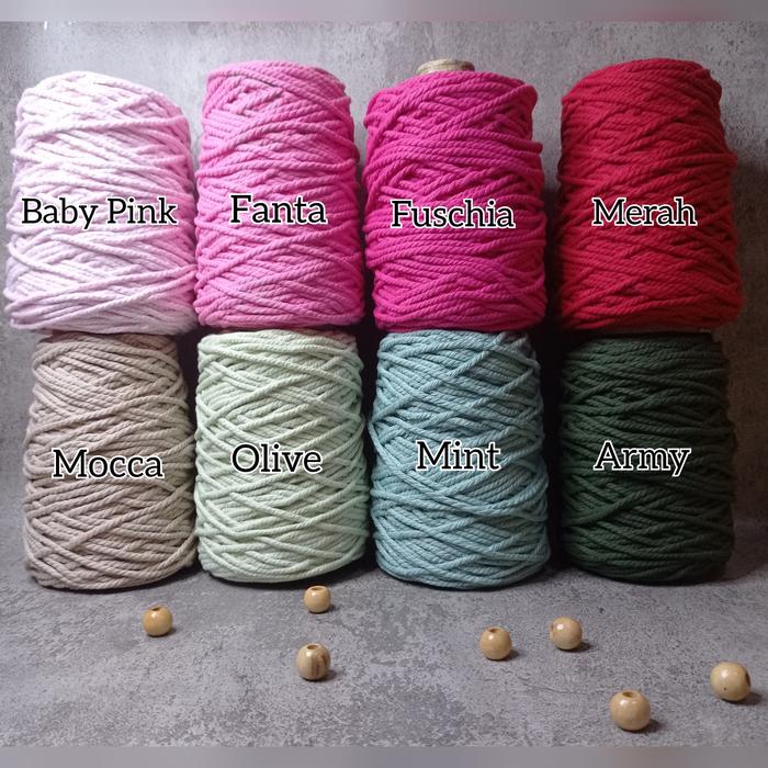Gambar Part 2 Tali katun 500gram / Cotton rope 4mm - Banana dari Namiyam Craft undefined Tokopedia