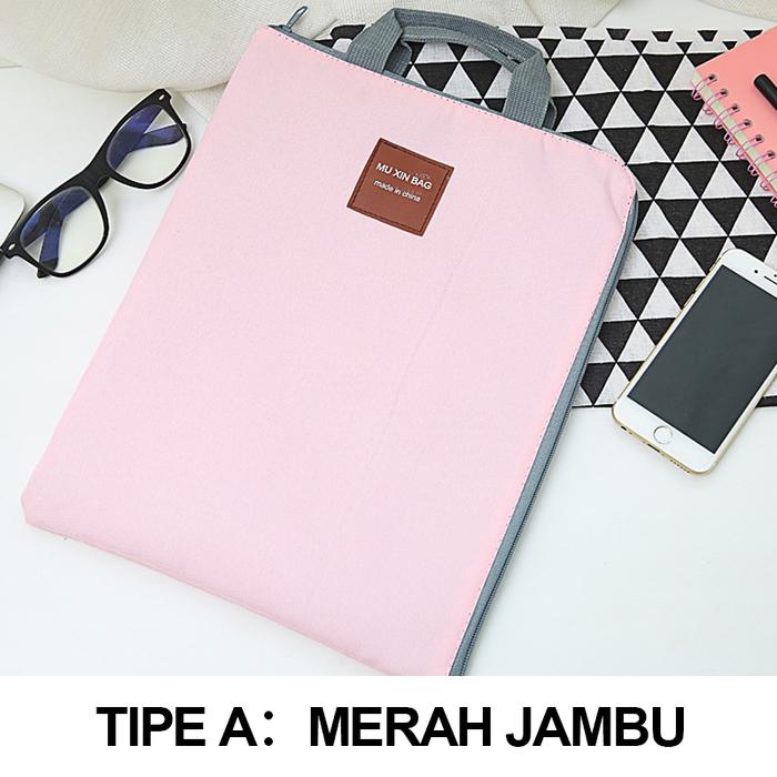 Gambar Tempat File kain/Tas Map A4 /File Map Organizer Simple Elegant Tas - Merah Jambu dari alat serba unik undefined Tokopedia