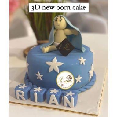 Gambar cake  newborn  Cake ultah  cake bayi  cake one month kado ultah - fondant cake dari Latezza undefined Tokopedia